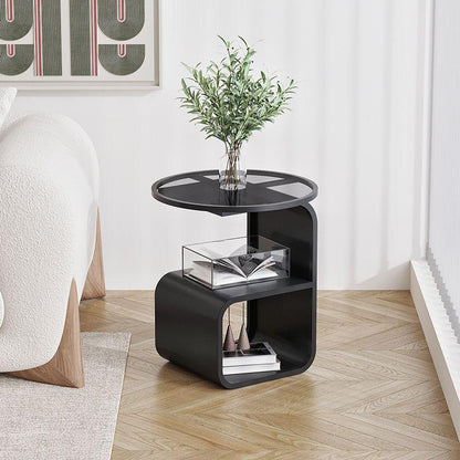 Modern Round Tempered Glass Sofa Side Table - Pacisia