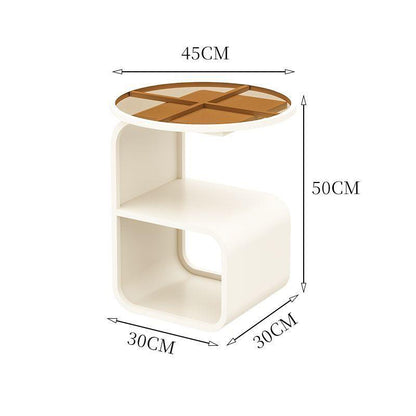 Modern Round Tempered Glass Sofa Side Table - Pacisia