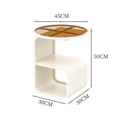 Modern Round Tempered Glass Sofa Side Table - Pacisia