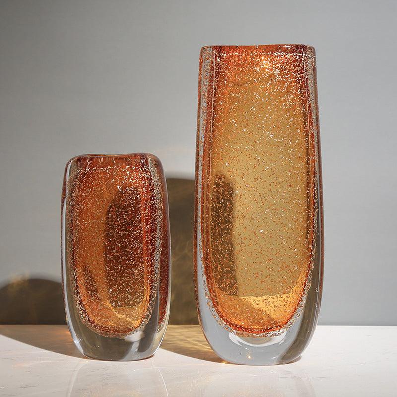 Modern Simple Luxury Glass Amber Vase Ornaments - Pacisia