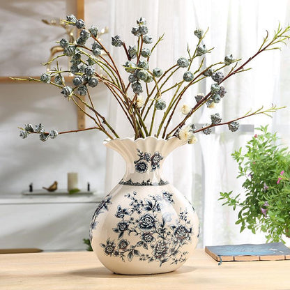 New Chinese Style Retro Blue And White Porcelain Vase - Pacisia