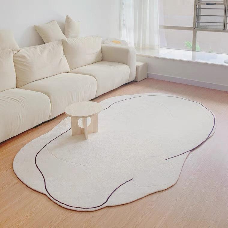 New Style Cloud White Round Irregular Shaped Carpet - Pacisia