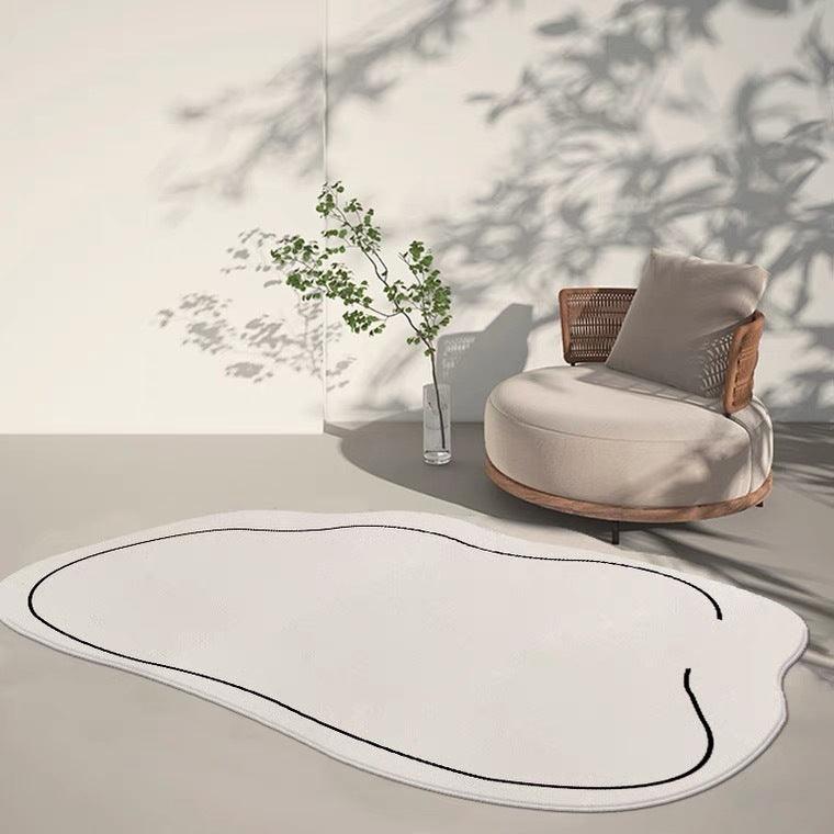 New Style Cloud White Round Irregular Shaped Carpet - Pacisia
