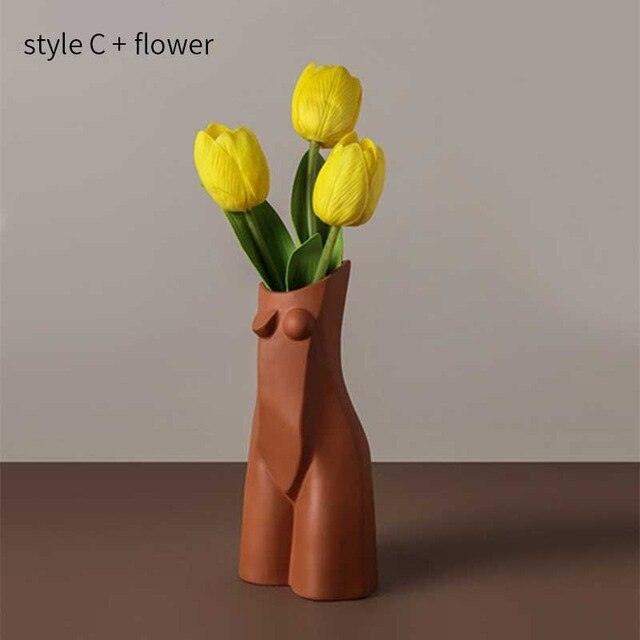 Nordic Abstract Creative Human Geometric Vase - Pacisia