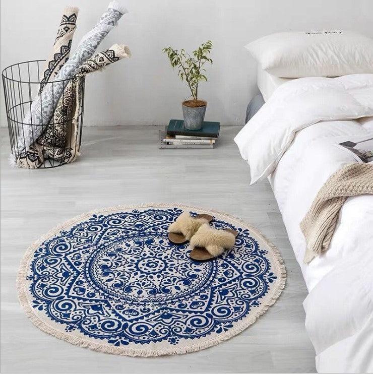 Nordic Cotton And Linen Round Carpet Retro Decoration - Pacisia