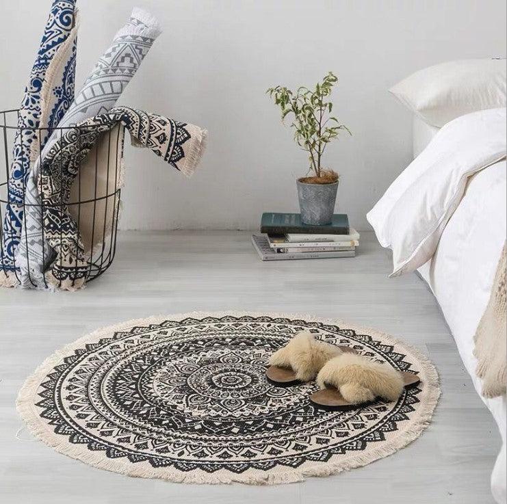 Nordic Cotton And Linen Round Carpet Retro Decoration - Pacisia