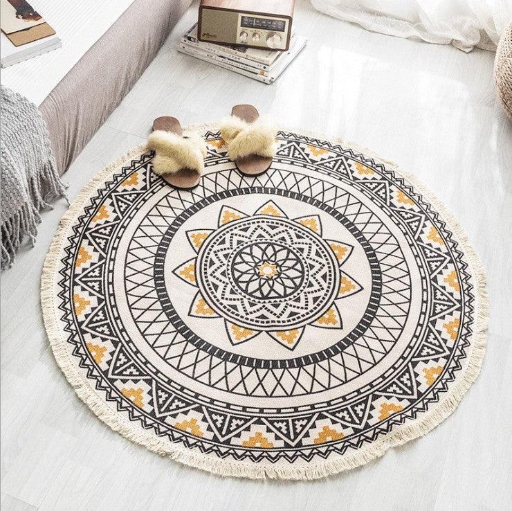 Nordic Cotton And Linen Round Carpet Retro Decoration - Pacisia