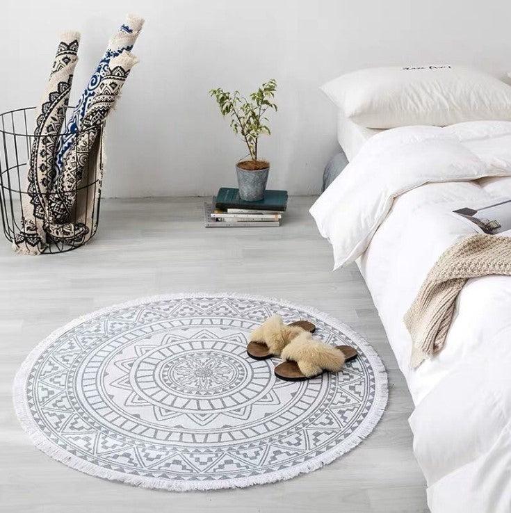 Nordic Cotton And Linen Round Carpet Retro Decoration - Pacisia