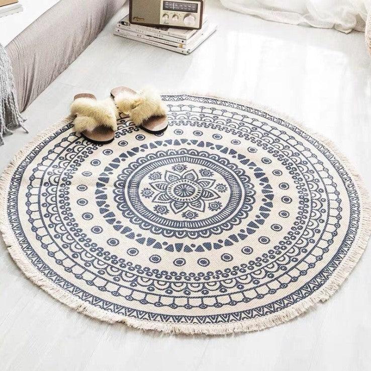 Nordic Cotton And Linen Round Carpet Retro Decoration - Pacisia