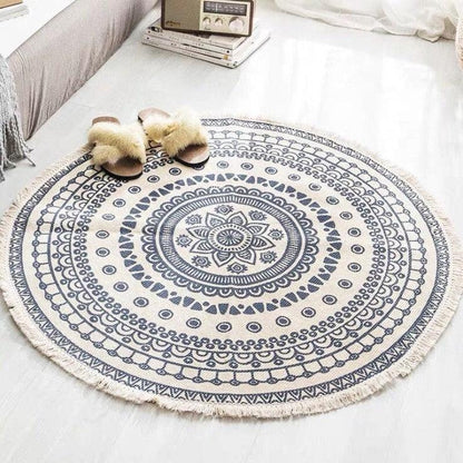 Nordic Cotton And Linen Round Carpet Retro Decoration - Pacisia