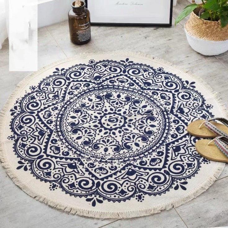 Nordic Cotton And Linen Round Carpet Retro Decoration - Pacisia