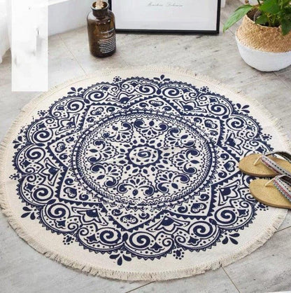 Nordic Cotton And Linen Round Carpet Retro Decoration - Pacisia