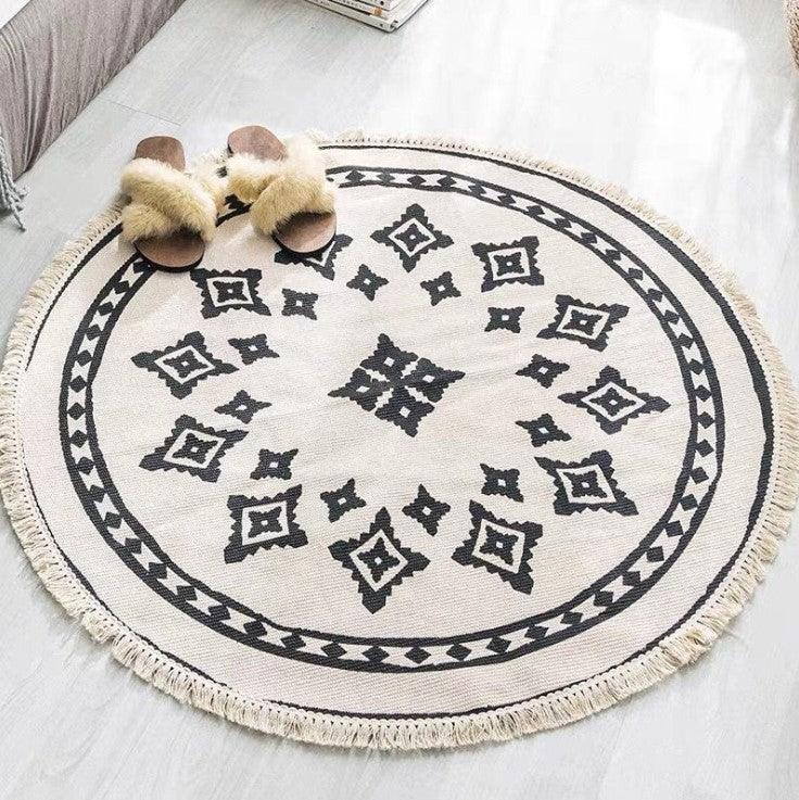 Nordic Cotton And Linen Round Carpet Retro Decoration - Pacisia
