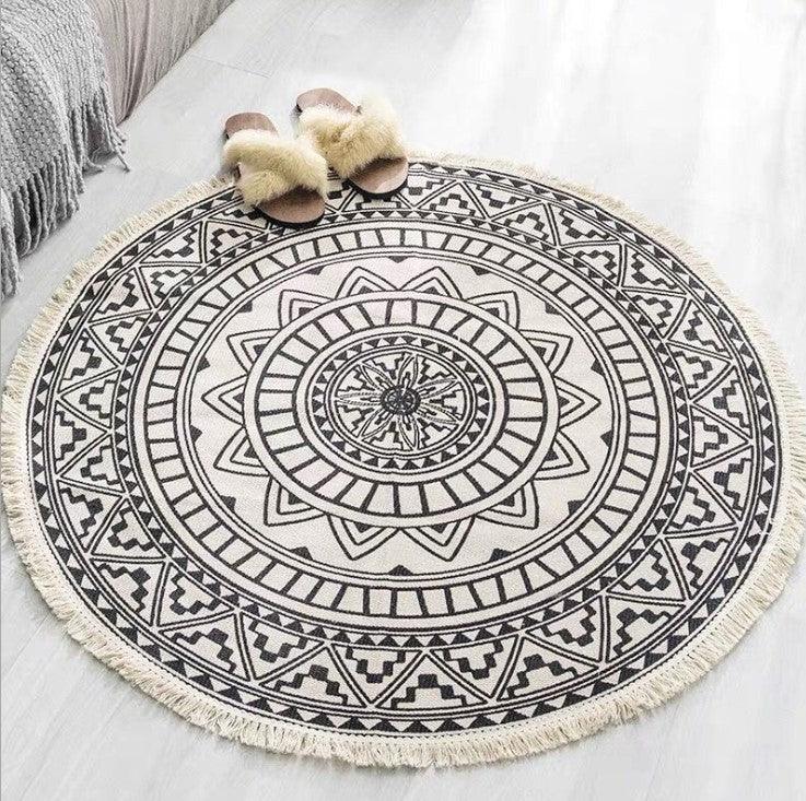 Nordic Cotton And Linen Round Carpet Retro Decoration - Pacisia