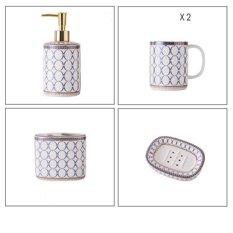 Nordic Creative Ceramic Bathroom Five-piece Bathroom Toilet Set - Pacisia