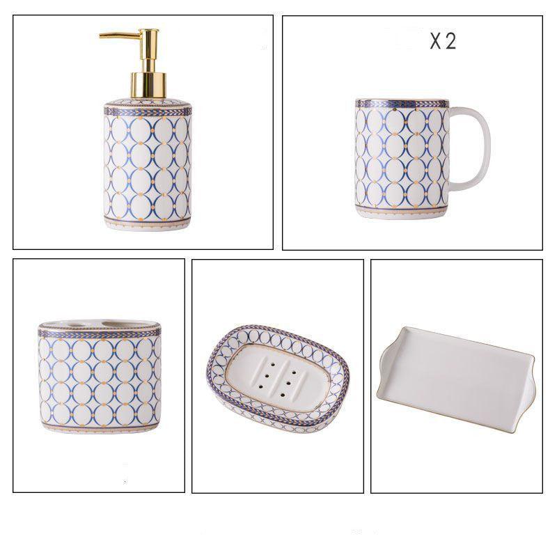 Nordic Creative Ceramic Bathroom Five-piece Bathroom Toilet Set - Pacisia