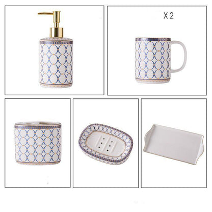 Nordic Creative Ceramic Bathroom Five-piece Bathroom Toilet Set - Pacisia