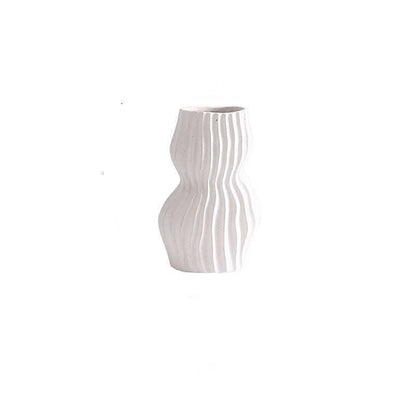 Nordic Creative Hand-painted Vase Ceramic Black And White Vertical Pattern Flower - Pacisia