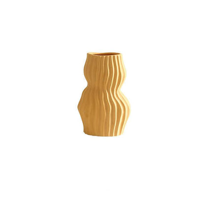 Nordic Creative Hand-painted Vase Ceramic Black And White Vertical Pattern Flower - Pacisia