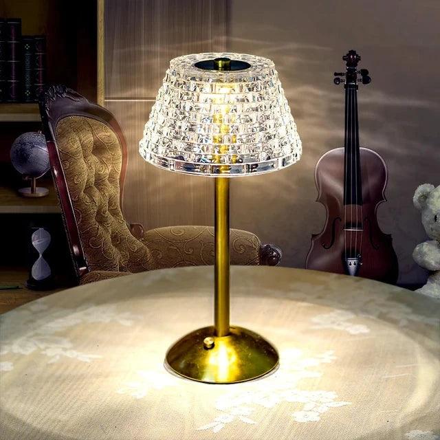 Nordic Crystal Table Lamp Touch Dimming Desk Lamp USB Rechargeable Night Light Coffee Bar Hotel Bedroom Decor Atmosphere Light - Pacisia