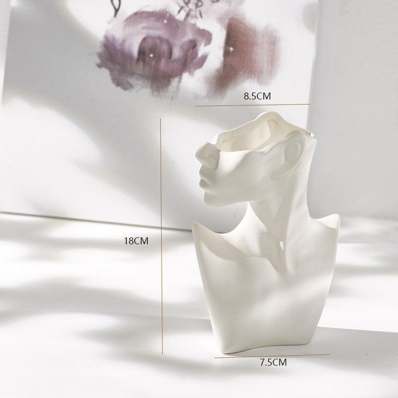 Nordic Human Body Ceramic Dried Flower Vase Decorative Ornaments - Pacisia
