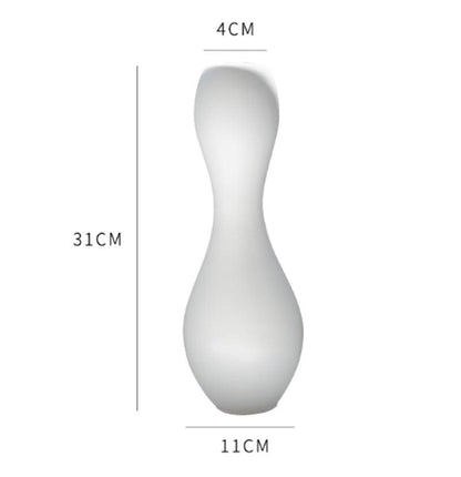 Nordic Minimalist Line White Ceramic Dried Flower Vase - Pacisia