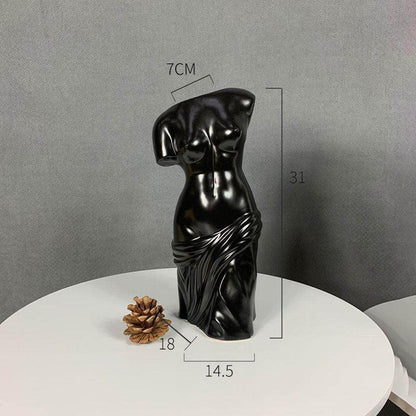 Nordic Modern Ceramic Crafts Creative Ornament Bust Vase - Pacisia