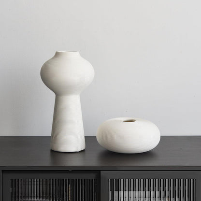 Nordic Modern Minimalist Fired Ceramic Vase With Dry Flower Arrangement - Pacisia