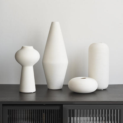 Nordic Modern Minimalist Fired Ceramic Vase With Dry Flower Arrangement - Pacisia