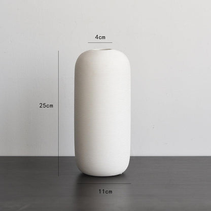 Nordic Modern Minimalist Fired Ceramic Vase With Dry Flower Arrangement - Pacisia