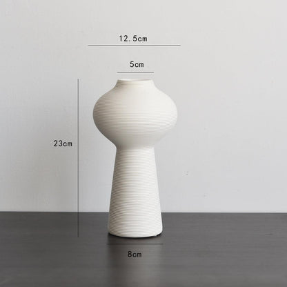 Nordic Modern Minimalist Fired Ceramic Vase With Dry Flower Arrangement - Pacisia