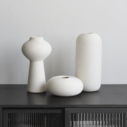 Nordic Modern Minimalist Fired Ceramic Vase With Dry Flower Arrangement - Pacisia