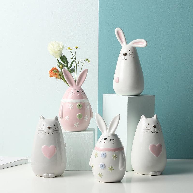 Nordic Style Ceramic Small Vase Decoration Living Room Flower Arrangement Decoration - Pacisia