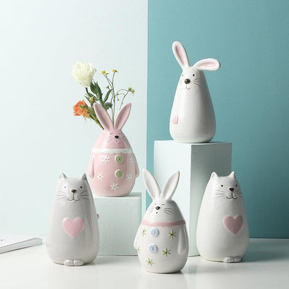 Nordic Style Ceramic Small Vase Decoration Living Room Flower Arrangement Decoration - Pacisia