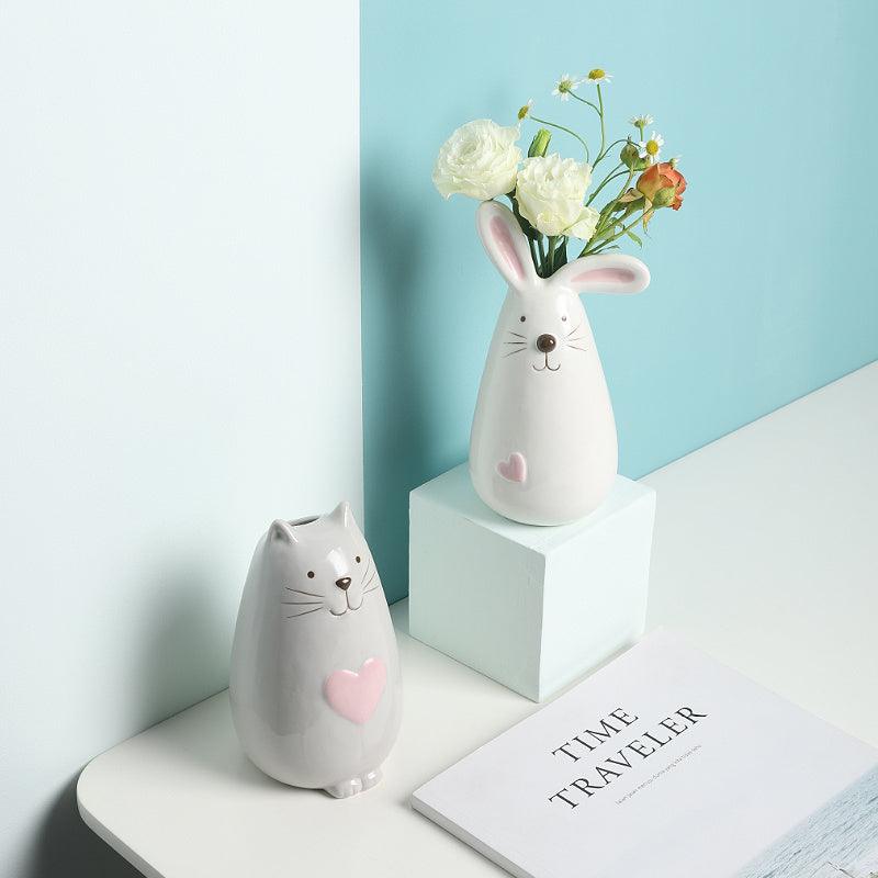 Nordic Style Ceramic Small Vase Decoration Living Room Flower Arrangement Decoration - Pacisia