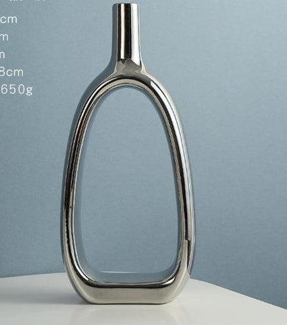 Nordic Style Heart Hollow Out Electroplated Ceramic Vase Decoration - Pacisia