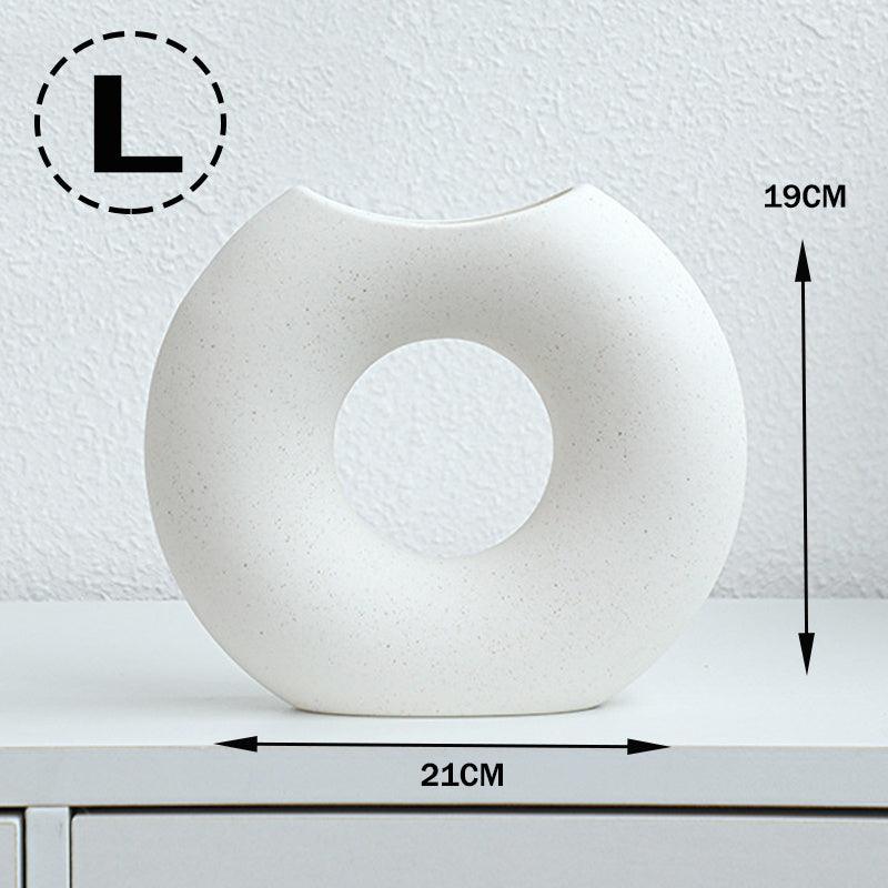 Nordic Style Simple Ceramic Vase Semicircle Creative Flower Device - Pacisia