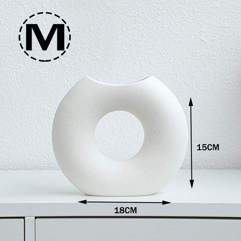 Nordic Style Simple Ceramic Vase Semicircle Creative Flower Device - Pacisia