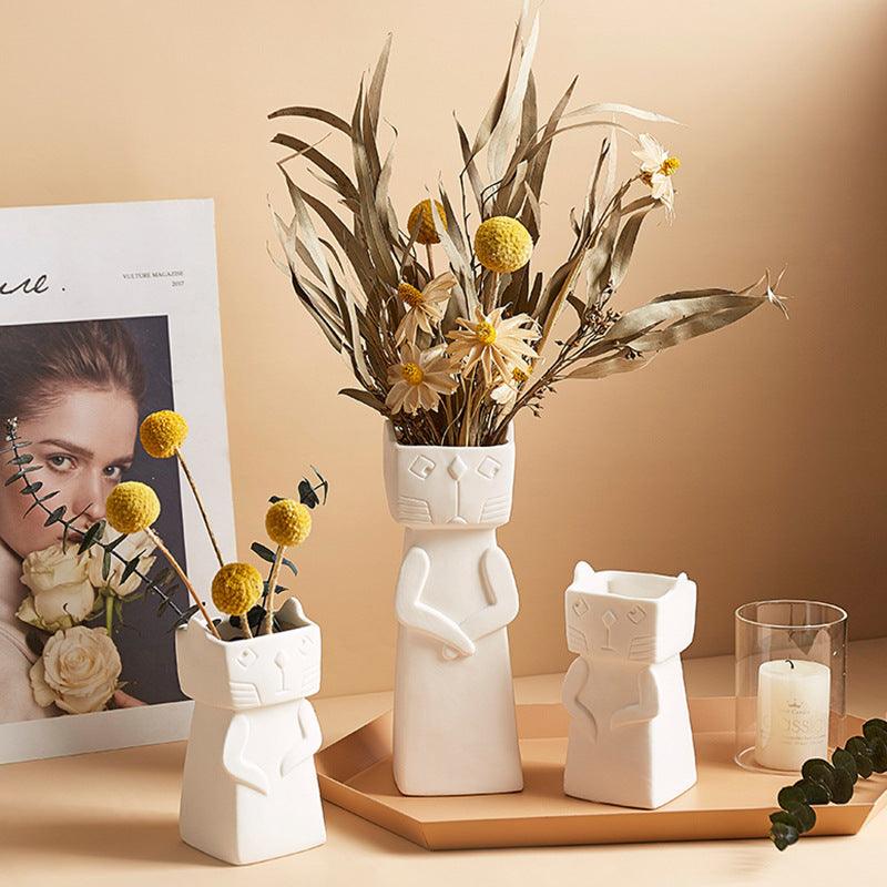 Nordic Style White Ceramic Vase Decoration - Pacisia