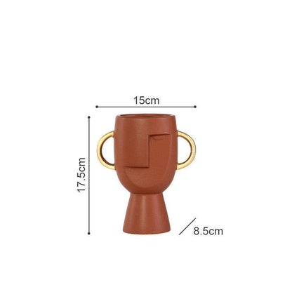 Northern Europe Limelight Resembles Facial Ceramic Vase Originality Is Contracted - Pacisia