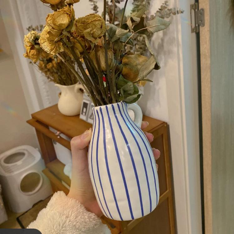 Office Home Jingdezhen Striped Ceramic Vase - Pacisia