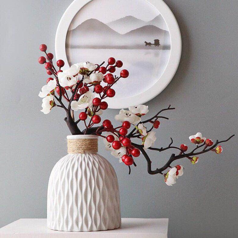 Plastic Vase Modern Imitation Ceramic Artificial Flower Container - Pacisia