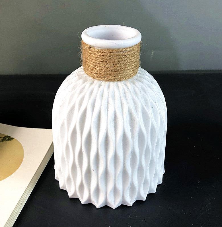 Plastic Vase Modern Imitation Ceramic Artificial Flower Container - Pacisia