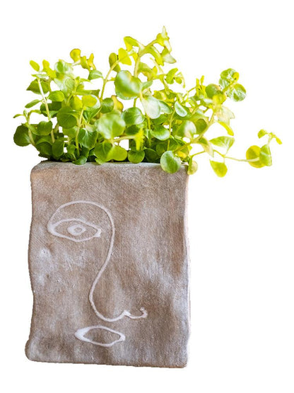 Portrait Art Terracotta Breathable Retro Shaped Terracotta Vase - Pacisia