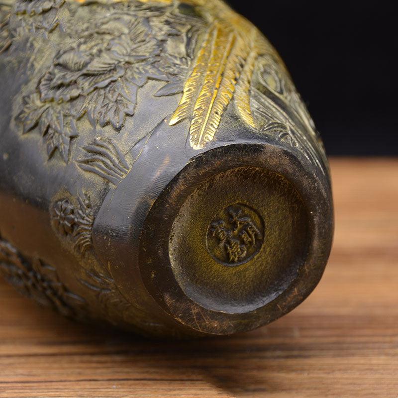 Pure Copper Gilt Happy Brow Vase Writing And Play Ornaments - Pacisia