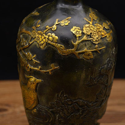 Pure Copper Gilt Happy Brow Vase Writing And Play Ornaments - Pacisia