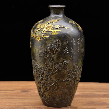 Pure Copper Gilt Happy Brow Vase Writing And Play Ornaments - Pacisia