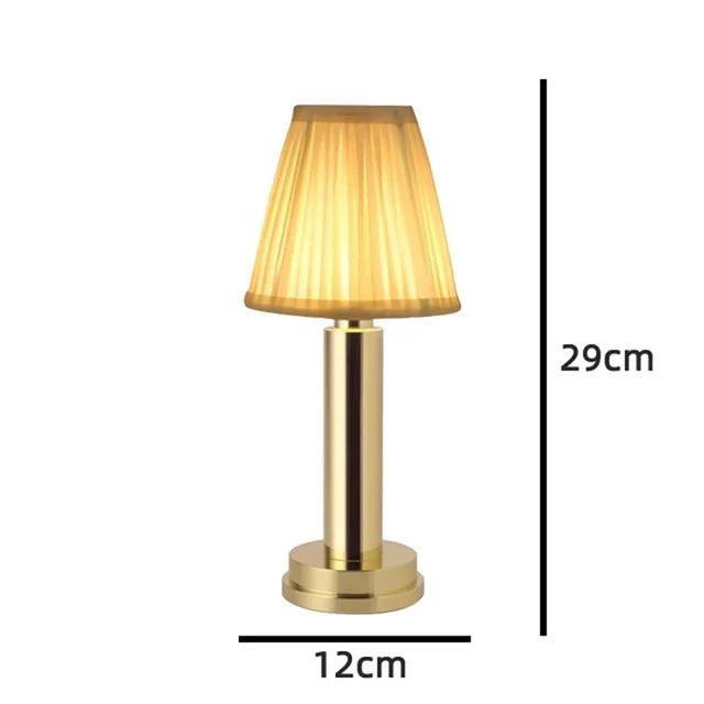 Fabric Bar Table Lamp With Dimmer Rechargeable Wireless Cloth Lampshade Atmosphere Light for Bar Hotel Bedroom Bedside Stand - Pacisia
