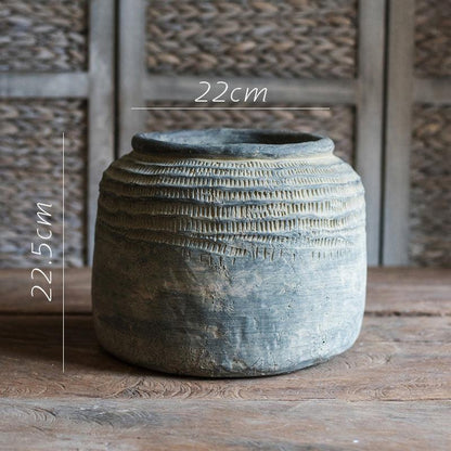 Retro Cement Jar Vase National Style - Pacisia