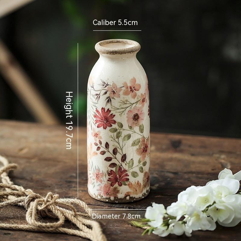 Retro Pastoral Style Small Vase Creative Ceramic Dining Table - Pacisia